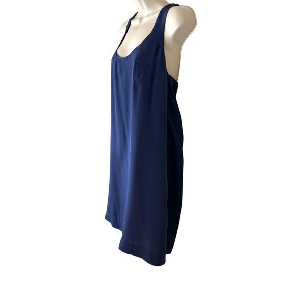 J.Crew Twist Back Criss Cross Silk Shift Dress in Night Shadow Blue Size Small - Picture 4 of 10